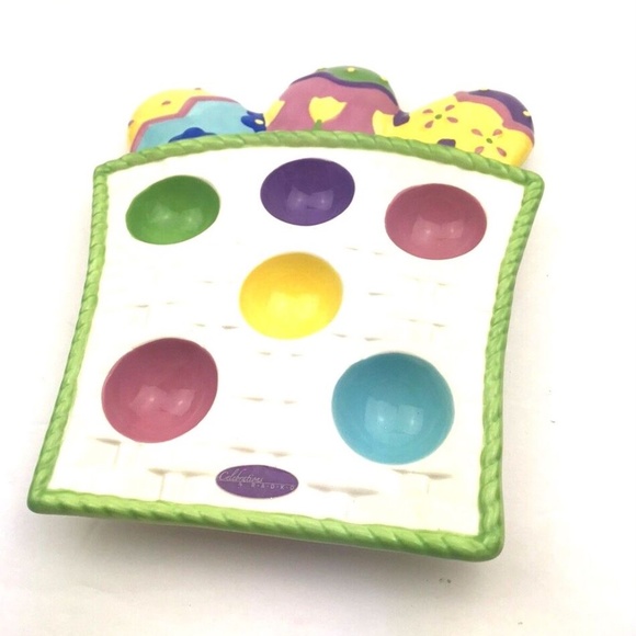 Easter Egg Holder Plate Tray holiday decor 6 spots celebrations by Radko - Picture 4 of 6